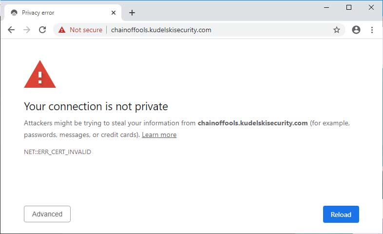 Google Chrome 79.0.3945.130 with CVE-2020-0601 detection