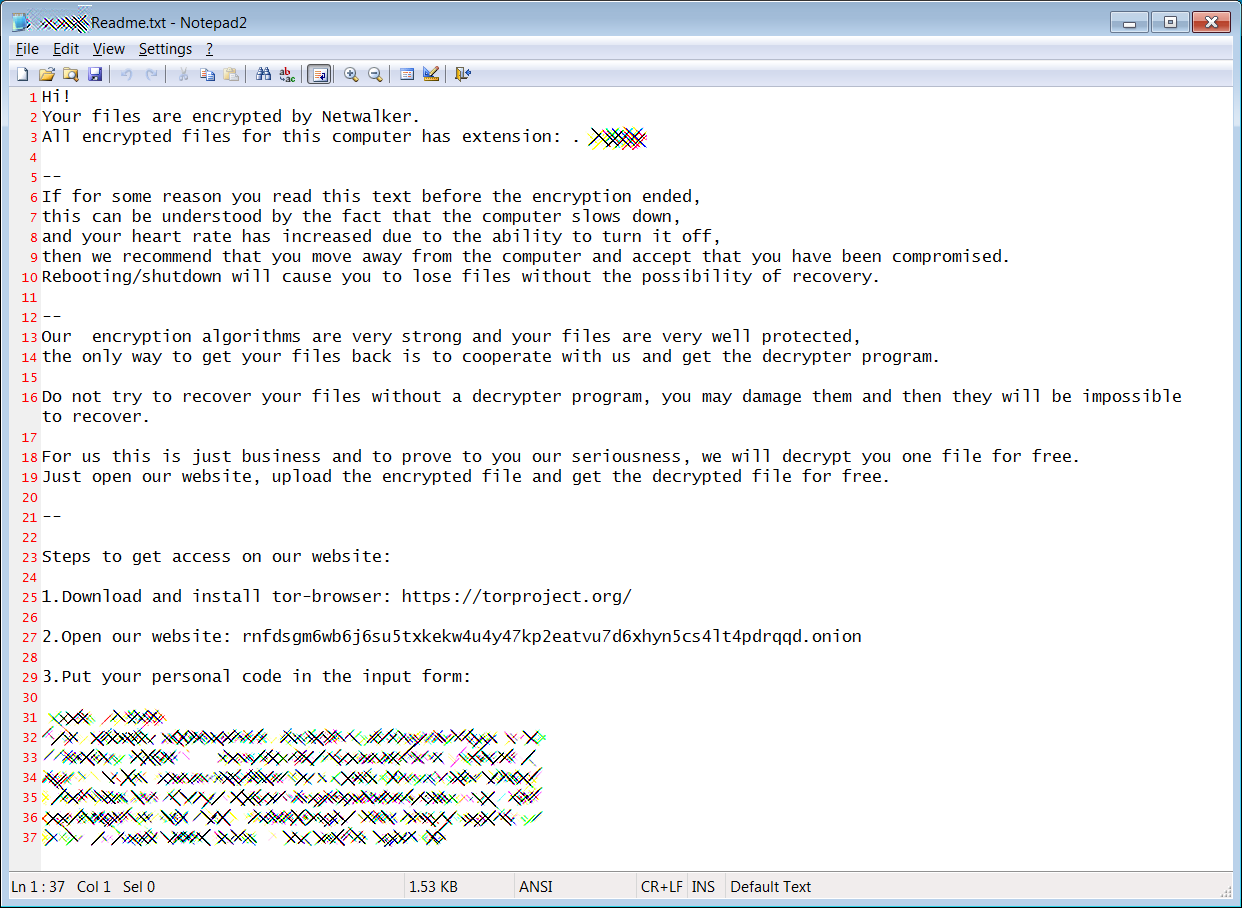 Netwalker Ransom Note