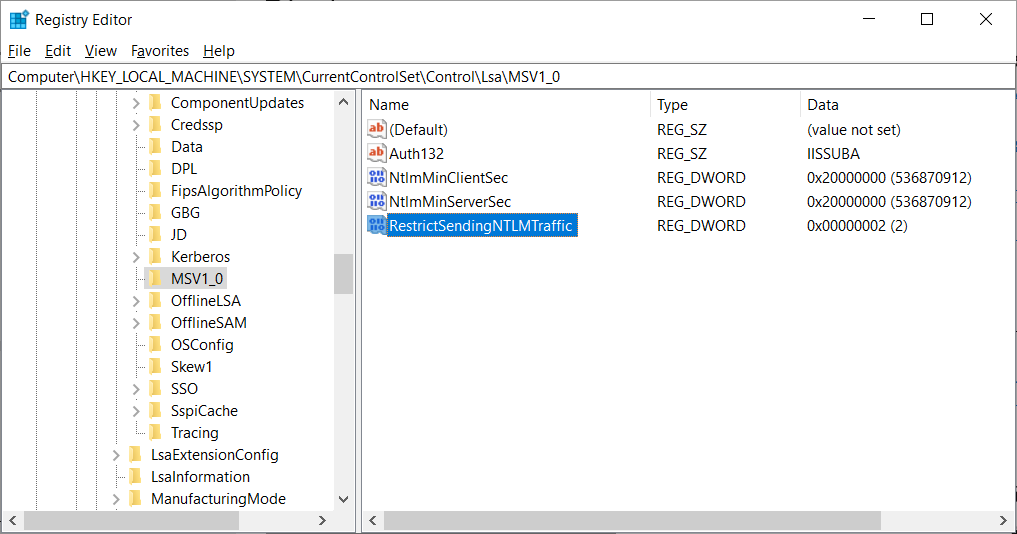 Windows Registry Editor