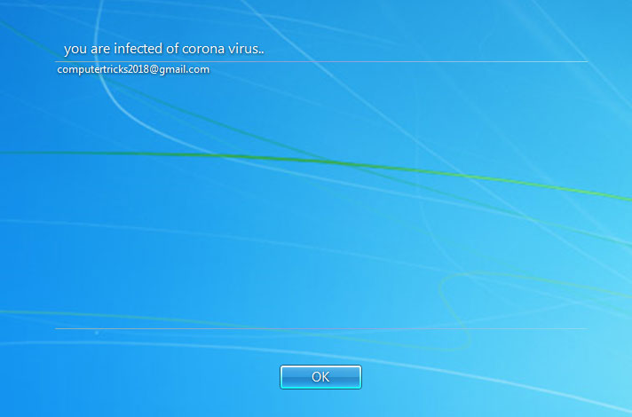 Legal notice shown after restart of the computer